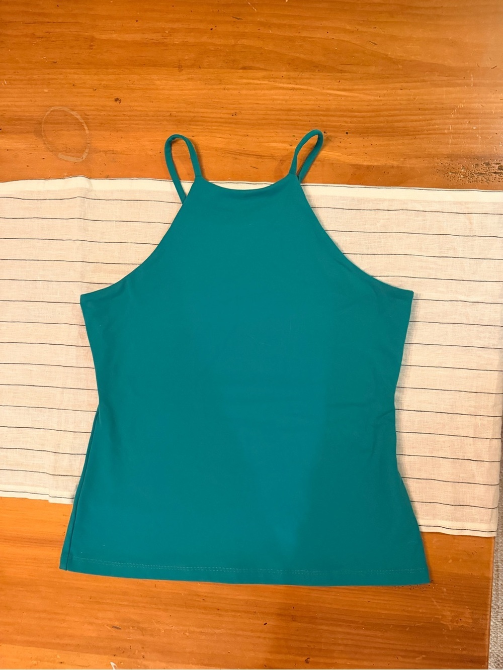 Susana Monaco Teal High-Neck Slim-Strap Tank